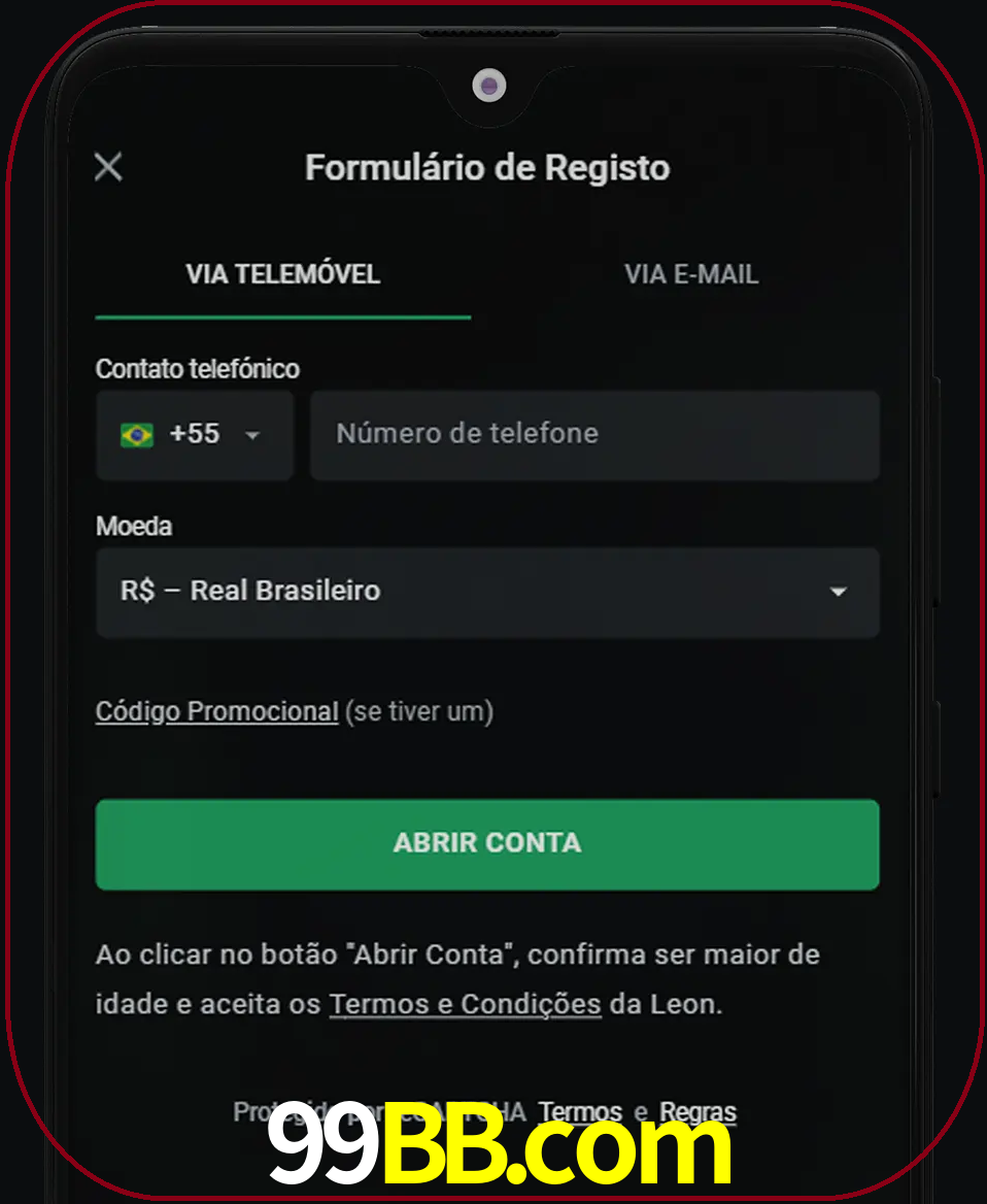Abra o aplicativo e inicie o processo de registro.