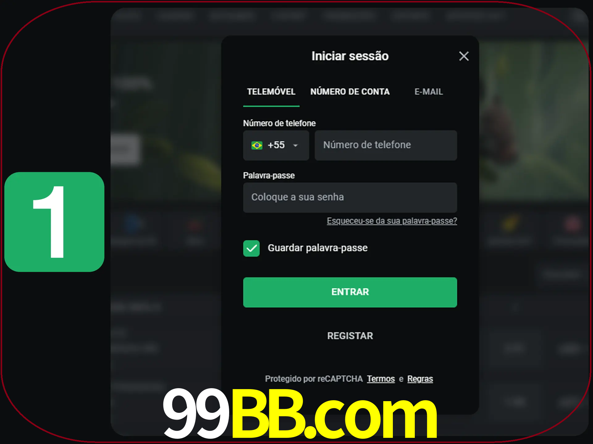 Clique no botão Entrar.